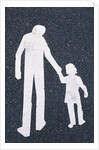 Father and Child Painted on Road by Anonymous