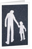 Father and Child Painted on Road by Anonymous