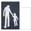 Father and Child Painted on Road by Anonymous