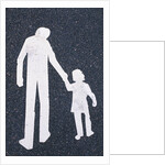 Father and Child Painted on Road by Anonymous