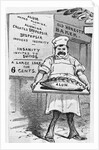 Illustration of Baker Holding Loaf of Bread Containing Alum by Anonymous