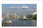 The Tower Bridge and HMS Belfast by Anonymous