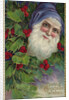 Loving Christmas Wishes Postcard with Santa Claus in Blue Cap by Anonymous