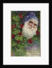 Loving Christmas Wishes Postcard with Santa Claus in Blue Cap by Anonymous