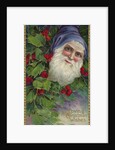 Loving Christmas Wishes Postcard with Santa Claus in Blue Cap by Anonymous