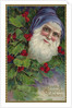 Loving Christmas Wishes Postcard with Santa Claus in Blue Cap by Anonymous