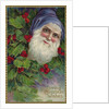 Loving Christmas Wishes Postcard with Santa Claus in Blue Cap by Anonymous