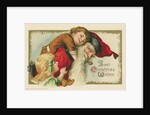 Best Christmas Wishes Postcard with Santa Claus and Children by Anonymous