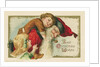 Best Christmas Wishes Postcard with Santa Claus and Children by Anonymous