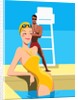 Swimmer Looking at Lifeguard by Anonymous