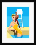 Swimmer Looking at Lifeguard by Anonymous