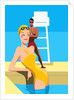 Swimmer Looking at Lifeguard by Anonymous