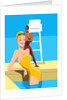 Swimmer Looking at Lifeguard by Anonymous