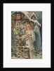 A Merry Christmas Postcard with Angel and Christmas Tree by Anonymous