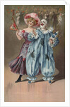 Postcard with Man and Woman at Carnival by Anonymous