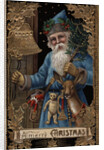 A Merry Christmas Postcard with Santa Ringing Bell by Anonymous