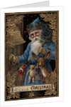 A Merry Christmas Postcard with Santa Ringing Bell by Anonymous