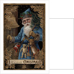 A Merry Christmas Postcard with Santa Ringing Bell by Anonymous