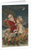 Merry Christmas Postcard with Santa on Rocking Horse by Corbis