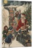 Christmas Postcard with Santa Riding a Train with Toys by Anonymous