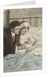 Postcard of Couple with Baby by Alonzo Kimball