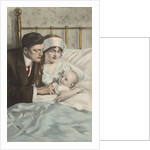Postcard of Couple with Baby by Alonzo Kimball