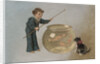 Postcard of Boy Fishing in Fishbowl by Anonymous