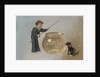 Postcard of Boy Fishing in Fishbowl by Anonymous