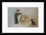 Postcard of Boy Fishing in Fishbowl by Anonymous