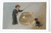 Postcard of Boy Fishing in Fishbowl by Anonymous