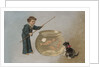 Postcard of Boy Fishing in Fishbowl by Anonymous
