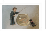 Postcard of Boy Fishing in Fishbowl by Anonymous