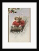 Postcard with Girl Sledding by Anonymous