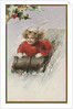 Postcard with Girl Sledding by Anonymous