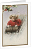 Postcard with Girl Sledding by Anonymous