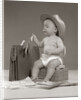 1950s Baby Businessman In Diaper With Hat Briefcase Salesman Samples Paperwork by Anonymous