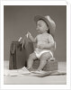 1950s Baby Businessman In Diaper With Hat Briefcase Salesman Samples Paperwork by Anonymous