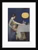 Illustration of Woman at Table with Lantern by Coles Phillips