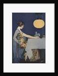 Illustration of Woman at Table with Lantern by Coles Phillips