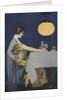 Illustration of Woman at Table with Lantern by Coles Phillips