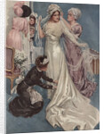 Illustration of a Bride Being Dressed by Harrison Fisher