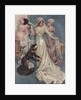 Illustration of a Bride Being Dressed by Harrison Fisher