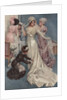 Illustration of a Bride Being Dressed by Harrison Fisher