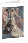 Illustration of a Bride Being Dressed by Harrison Fisher