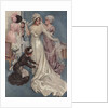 Illustration of a Bride Being Dressed by Harrison Fisher