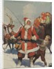 Illustration of Santa and His Sleigh by Frank E. Schoonover