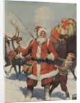 Illustration of Santa and His Sleigh by Frank E. Schoonover