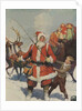 Illustration of Santa and His Sleigh by Frank E. Schoonover