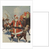 Illustration of Santa and His Sleigh by Frank E. Schoonover
