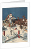 Illustration of Santa Checking His List in His Sleigh by Anonymous